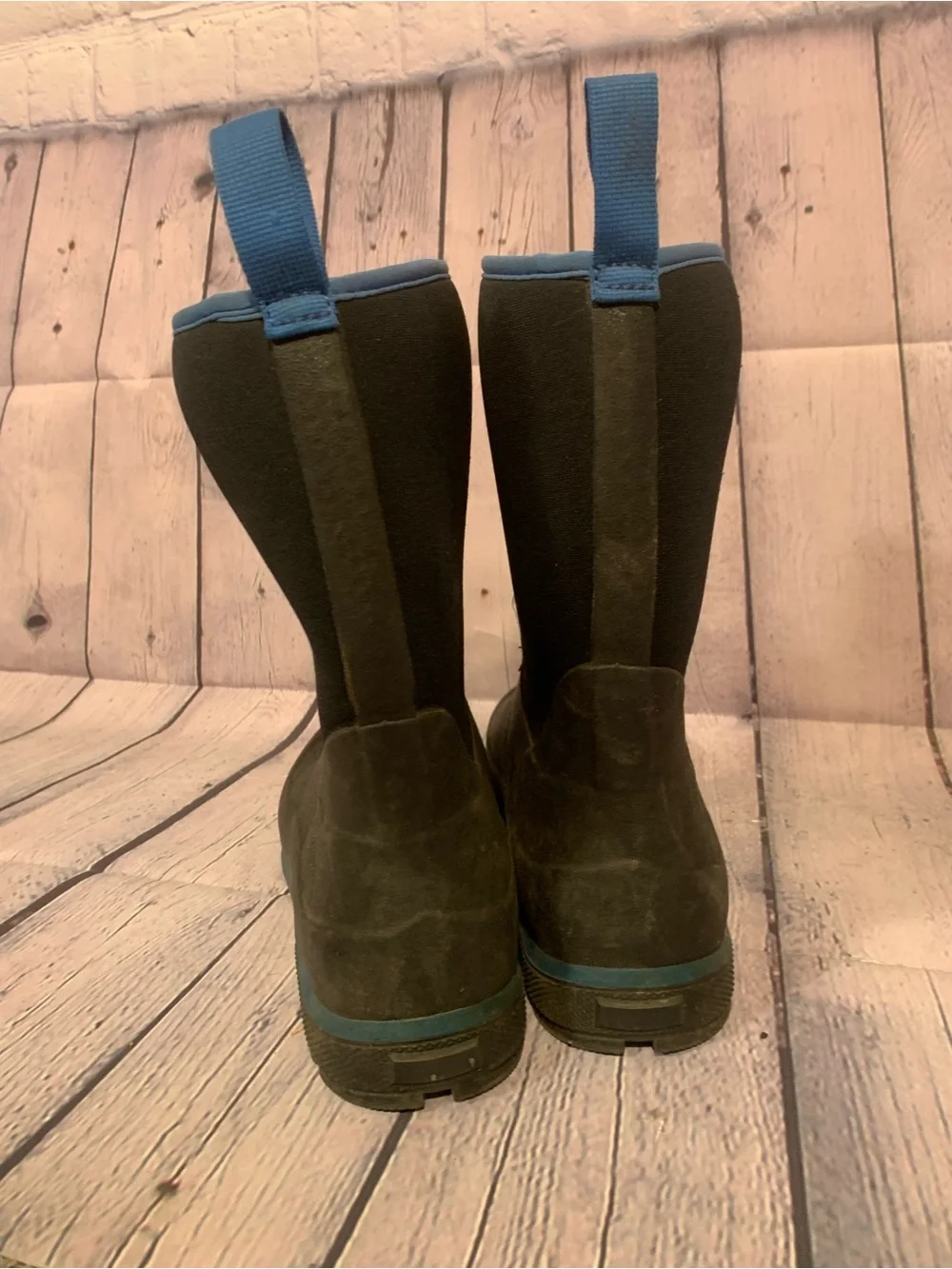 Muck Boot Kids Element Waterproof Mid Calf Boots Black Blue Sz 7 Outdoor Casual